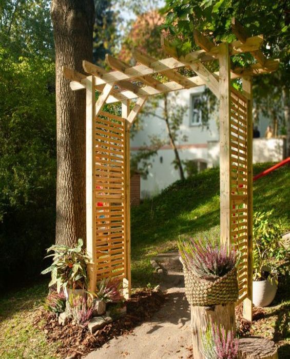 Pergola Henley Arch Contemporary z szerokim przejściem