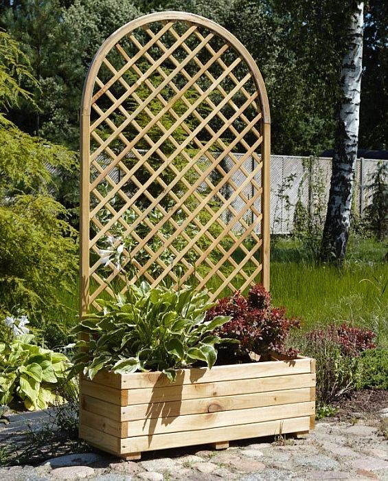 Jardinière avec treillis en arc